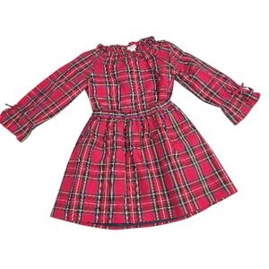Crewcuts Girls Red Tartan Plaid Ruffle Top Skirt Set Holiday Christmas 6-7